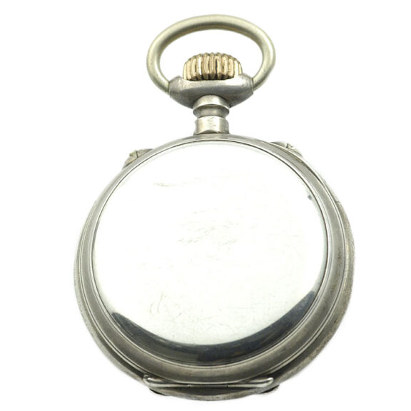 Swiss nickel dual time zone lever pocket watch Circa 1860 Swiss nickel dual time zone lever pocket watch Circa 1860