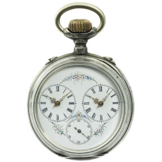 Swiss nickel dual time zone lever pocket watch Circa 1860