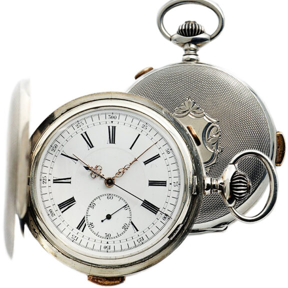 Swiss patented repeating watch with chronograph Circa 1895