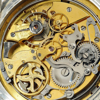 Swiss patented repeating watch with chronograph Circa 1895