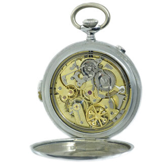 Swiss silver repeating chronograph with tachy scale Circa 1890