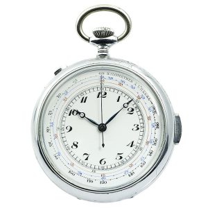 Swiss silver repeating chronograph with tachy scale Circa 1890