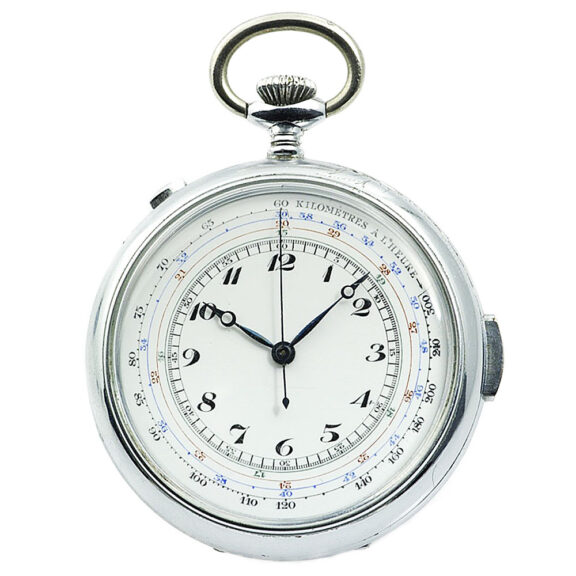 Swiss silver repeating chronograph with tachy scale Circa 1890