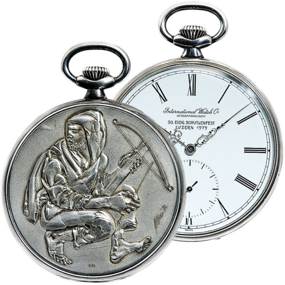 Swiss rare silver pocket watch for shooting contests Circa 1979 Swiss rare silver pocket watch for shooting contests Circa 1979