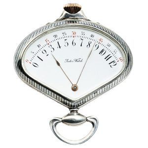 Swiss niëllo silver fan shaped Art Nouveau lever watch Circa 1910
