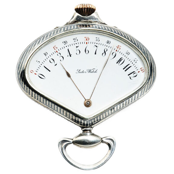 Swiss niëllo silver fan shaped Art Nouveau lever watch Circa 1910 Swiss niëllo silver fan shaped Art Nouveau lever watch Circa 1910