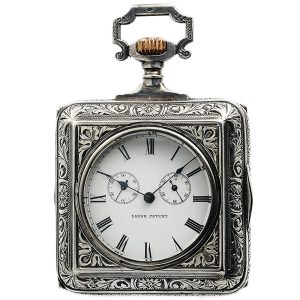 Austrian automatic winding square silver watch Circa 1900