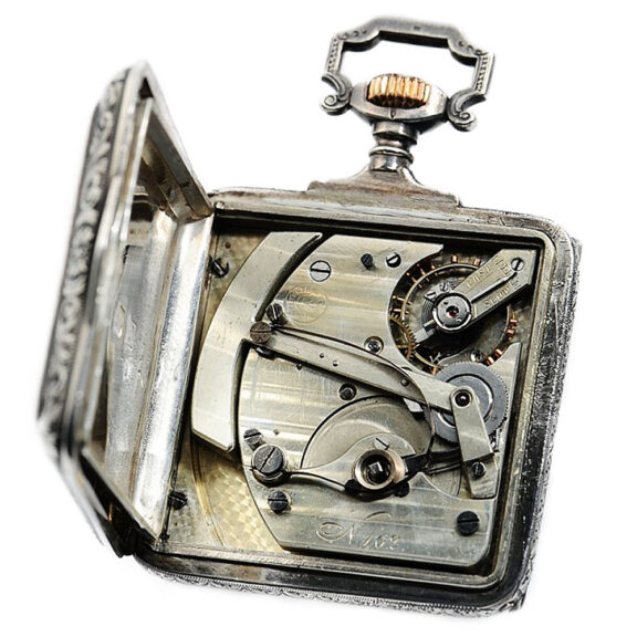 Austrian automatic winding square silver watch Circa 1900 Austrian automatic winding square silver watch Circa 1900