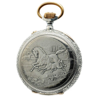 Remarkable Swiss silver decimal lever pocket watch Circa 1894