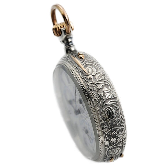 Remarkable Swiss silver decimal lever pocket watch Circa 1894 Remarkable Swiss silver decimal lever pocket watch Circa 1894