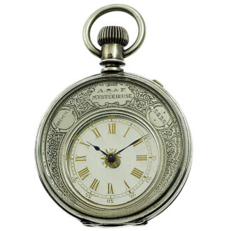 Swiss mystery watch in a silver double sided case Circa 1885