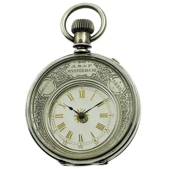 Swiss mystery watch in a silver double sided case Circa 1885 Swiss mystery watch in a silver double sided case Circa 1885