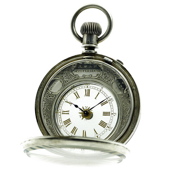 Swiss mystery watch in a silver double sided case Circa 1885 Swiss mystery watch in a silver double sided case Circa 1885