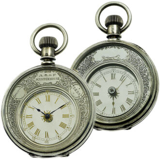 Swiss mystery watch in a silver double sided case Circa 1885