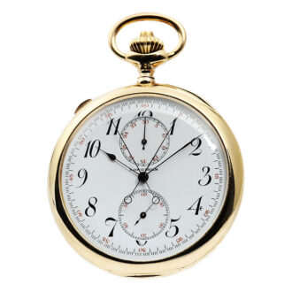 Swiss gold open faced split-second chronograph Circa 1904