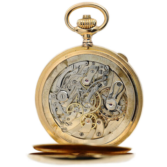 Swiss gold open faced split-second chronograph Circa 1904 Swiss gold open faced split-second chronograph Circa 1904