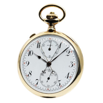 Swiss gold open faced split-second chronograph Circa 1920