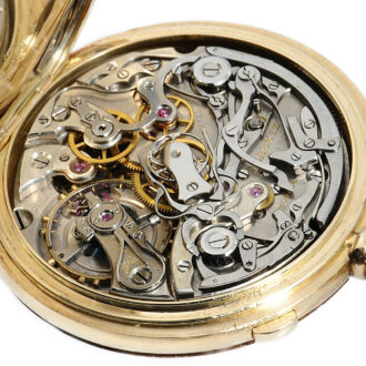 Swiss gold open faced split-second chronograph Circa 1920