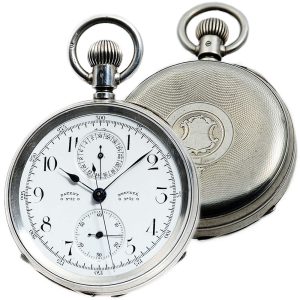Swiss watch with chronograph and 30 min. counter Circa 1892