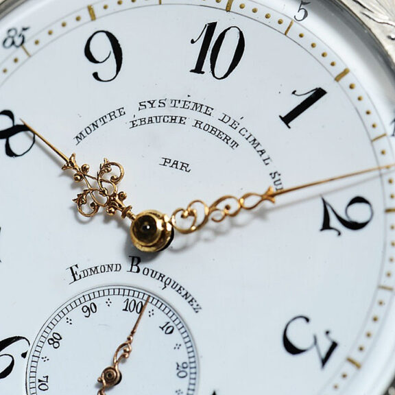 Rare French silver pocket watch with decimal time Circa 1890 Rare French silver pocket watch with decimal time Circa 1890