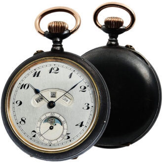 Swiss pocket watch with digital calendar and moon phase Circa 1900