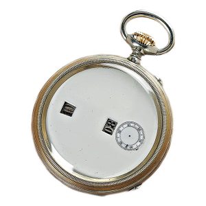 Swiss nickel digital watch with jumping hours and minutes Circa 1885