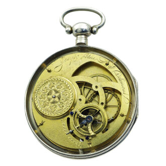 Swiss silver pocket watch with pin wheel escapement Circa 1820
