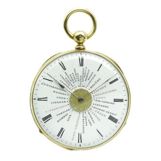Exquisite small French gold world time pocket watch Circa 1850