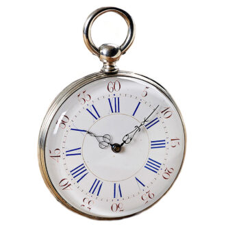 Unusual French watch with a solid steel bridge movement Circa 1830
