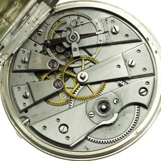 Unusual French watch with a solid steel bridge movement Circa 1830