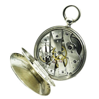 Unusual French watch with a solid steel bridge movement Circa 1830