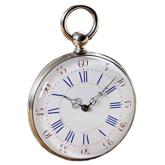 Unusual French watch with a solid steel bridge movement Circa 1830