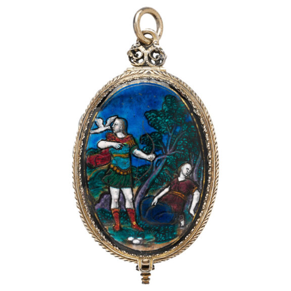English polychrome enamel painted watch Circa 1620-1625