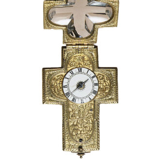 French silver enamel and rock crystal crucifix-form watch Circa 1650 French silver enamel and rock crystal crucifix-form watch Circa 1650