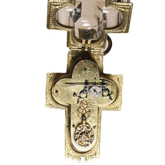 French silver enamel and rock crystal crucifix-form watch Circa 1650 French silver enamel and rock crystal crucifix-form watch Circa 1650