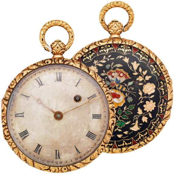 Beautiful French or Swiss gold enamel pocket watch Circa 1820-30