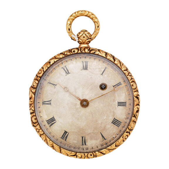 Beautiful French or Swiss gold enamel pocket watch Circa 1820-30 Beautiful French or Swiss gold enamel pocket watch Circa 1820-30