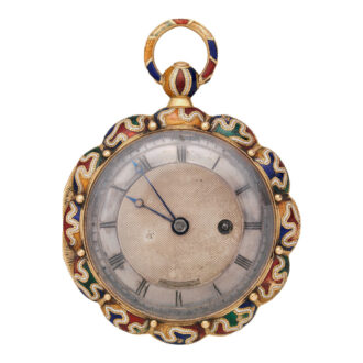 Swiss gold and enamel open faced cylinder watch Circa 1825 Swiss gold and enamel open faced cylinder watch Circa 1825