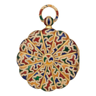Swiss gold and enamel open faced cylinder watch Circa 1825 Swiss gold and enamel open faced cylinder watch Circa 1825