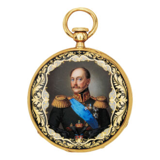 Swiss watch with painted polychrome enamel portrait Circa 1850-55