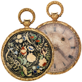 French gold enamel lady's pocket watch Circa 1822-38