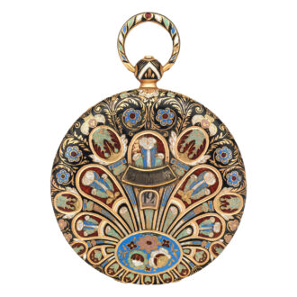 Swiss gold and enamel watch with chronoscope dial Circa 1820-30