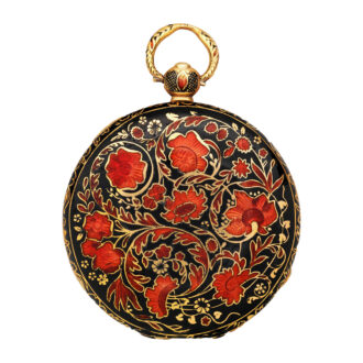 Swiss gold and enamel florally decorated watch Circa 1810-35
