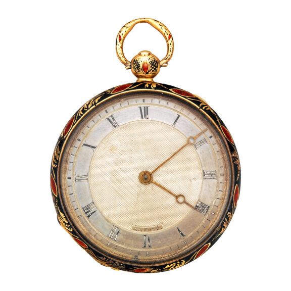 Swiss gold and enamel florally decorated watch Circa 1810-35 Swiss gold and enamel florally decorated watch Circa 1810-35