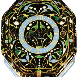 French octagonal enamel and rock crystal watch Circa 1650 French octagonal enamel and rock crystal watch Circa 1650