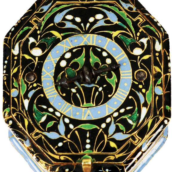 French octagonal enamel and rock crystal watch Circa 1650 French octagonal enamel and rock crystal watch Circa 1650
