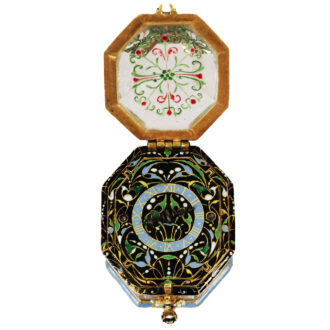French octagonal enamel and rock crystal watch Circa 1650