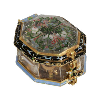 French octagonal enamel and rock crystal watch Circa 1650 French octagonal enamel and rock crystal watch Circa 1650