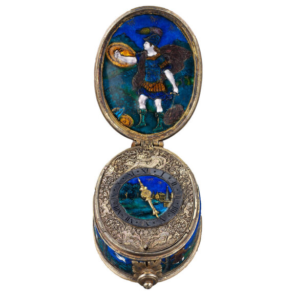 French polychrome enamel-painted watch Circa 1600-1650 French polychrome enamel-painted watch Circa 1600-1650