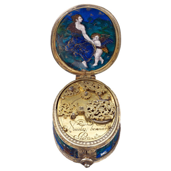 French polychrome enamel-painted watch Circa 1600-1650 French polychrome enamel-painted watch Circa 1600-1650